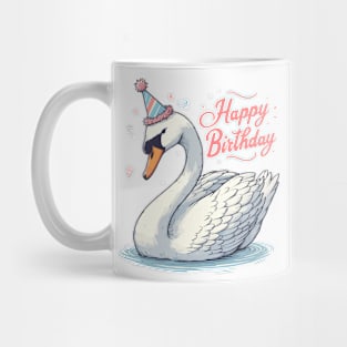 Cute Swan Happy Birthday Party Mug